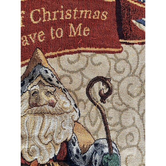 Twelve Days of Christmas Santa Blanket Throw Tapestry Afghan Jim Shore Heartland - Picture 4 of 7
